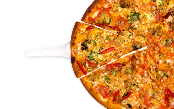 Högsta Pizza Vitt — Stockfoto