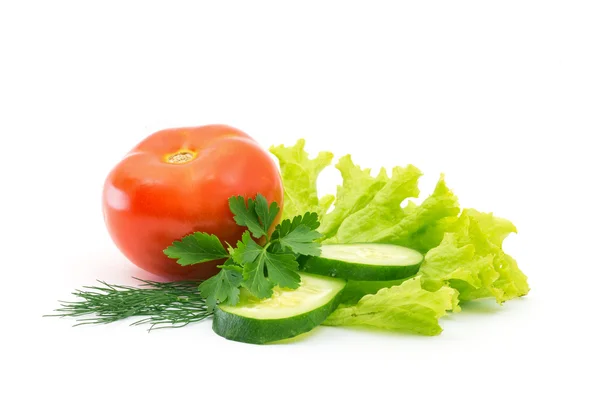 Fresh Vegetables Isolated White — Stock Photo, Image