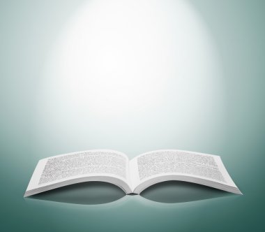 Açık kitap izole yumuşak arka plan