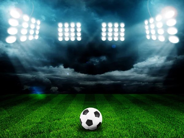 Boisko Piłki Nożnej Jasne Światła — Zdjęcie stockowe