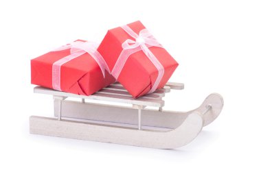 Noel dekorasyonu. Beyaz arka plan kompozisyonu