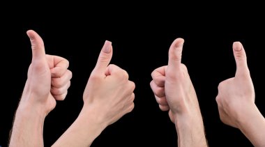 siyah arka plan üzerine el kadın