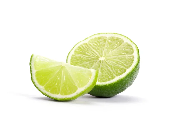 Limes Slices Isolated White Background — Stock Photo, Image