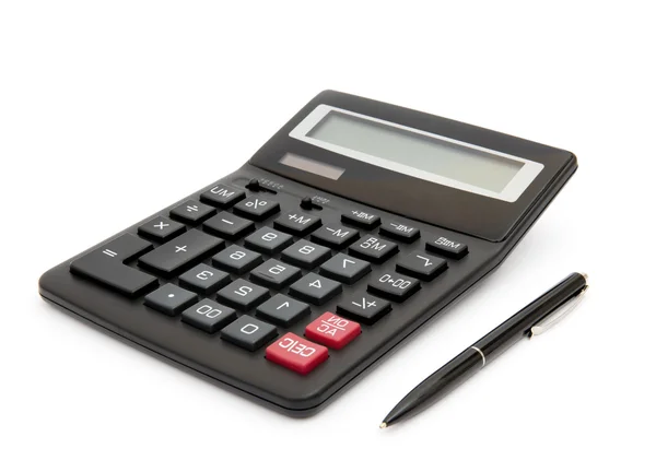 Калькулятор Ручка Ізольовані Білому Тлі Стокове Фото