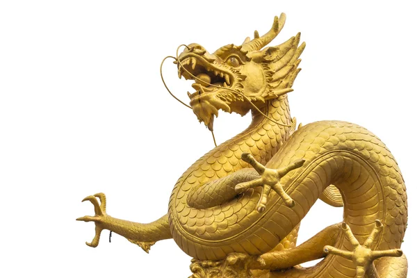 Gouden Draak scrulpture — Stockfoto
