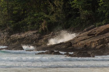 küçük splash dalga kaya