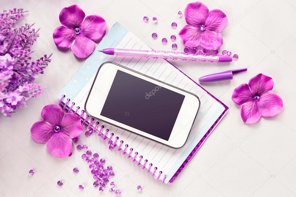 pink office stuff