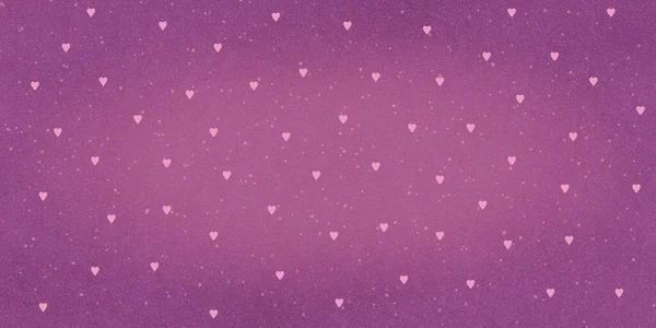 Абстрактний Фіолетовий Фон Сердечками Горизонтальний Банер Грубою Текстурою — стокове фото