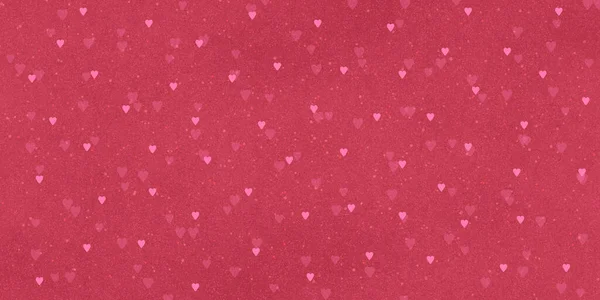 Fondo Rojo Abstracto Con Corazones Banner Rosa Horizontal Con Textura —  Fotos de Stock