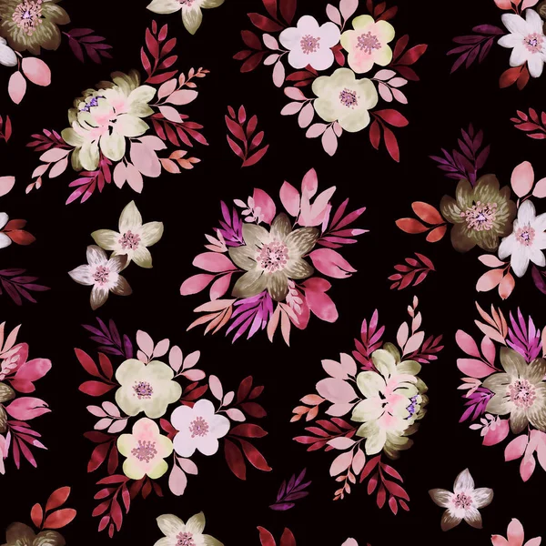 Flores Color Rosa Claro Beige Marrón Con Hojas Sobre Fondo —  Fotos de Stock