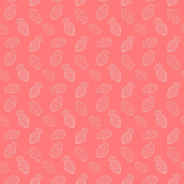 Patrón Pintado Rosa Con Fresas Impresión Sin Costura Para Textiles — Foto de Stock