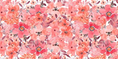 Suluboya şeftali rengi ve pembe şablon. Güzel kartvizitler, çıkartmalar, fiyat etiketleri, reklamlar, davetiyeler için yatay pankart
