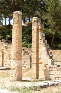 Antik şehir Kamiros adada Rhodes