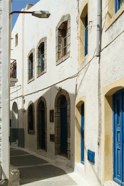 Rues Étroites Village Nikia Sur Île Nisyros Grèce — Photo