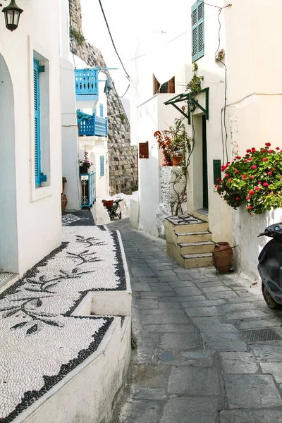 Enge Straßen Dorf Nikia Auf Der Insel Nisyros Griechenland — Stockfoto