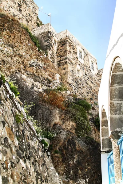 Mur Monastère Panagia Spiliani Sur Île Nisyros Grèce — Photo