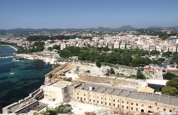 View from the Old Fortress in the capital of the island of Corfu — Stock Photo, Image