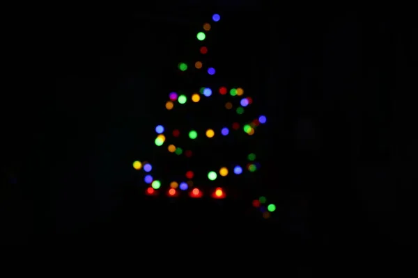 Noel Ağacı Işıklarının Bulanık Görüntüsü — Stok fotoğraf