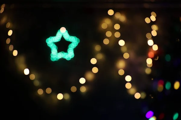 Abstract Wazig Beeld Van Kerstboomverlichting — Stockfoto