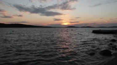 Hırvatistan 'da güzel yaz günbatımı