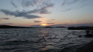 Hırvatistan 'da güzel yaz günbatımı