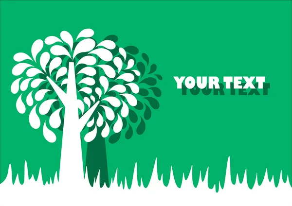 yeşil arka plana sahip beyaz ağaç