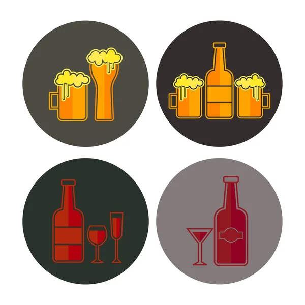 alkol cam ve şişe simgesi