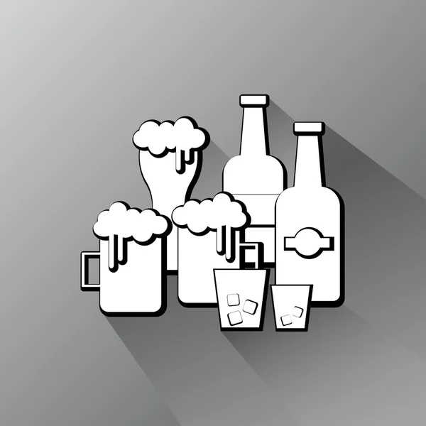 alkol cam ve şişe simgesi