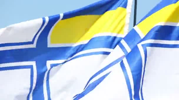 Flag of the  navy of  Ukraine — Stock Video