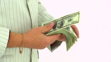 İşadamları para yüz dolar faturaları sayma