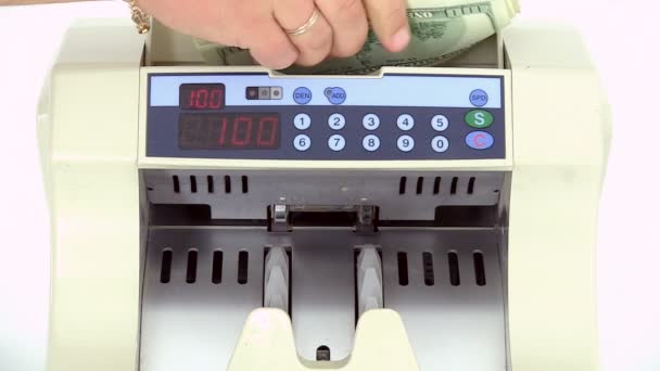 Máquina contadora de dinero en efectivo. — Vídeo de stock