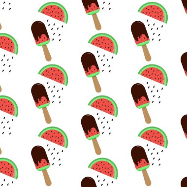 Dondurma ve karpuz ile yaz deseni