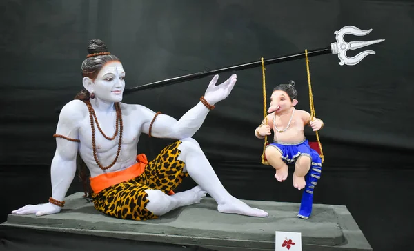 Ganpati Bappa Com Lorde Shiva — Fotografia de Stock