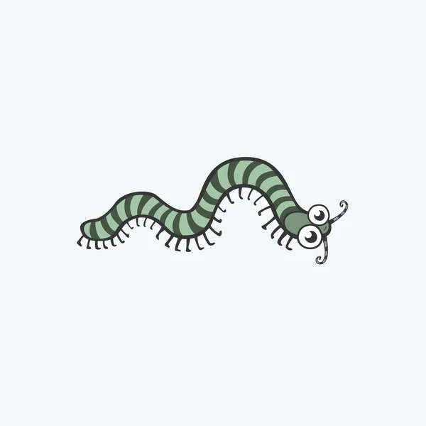 有趣的矢量图标。蜈蚣、 卡特彼勒、 蠕虫。平 Illustrati — 图库矢量图片