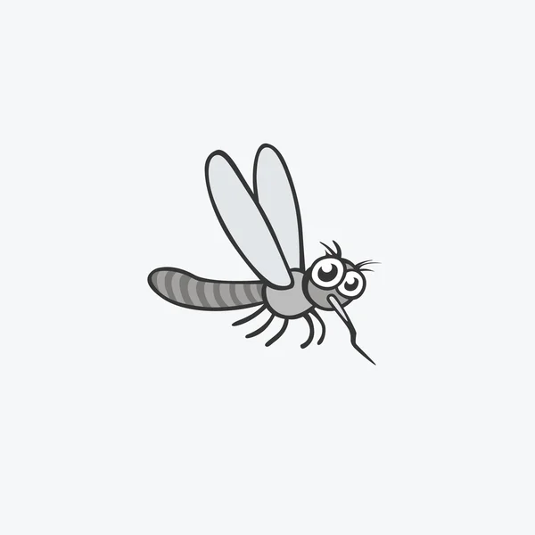 面白い蚊。あなたのデザインのフラットのベクトルのアイコン — ストックベクタ