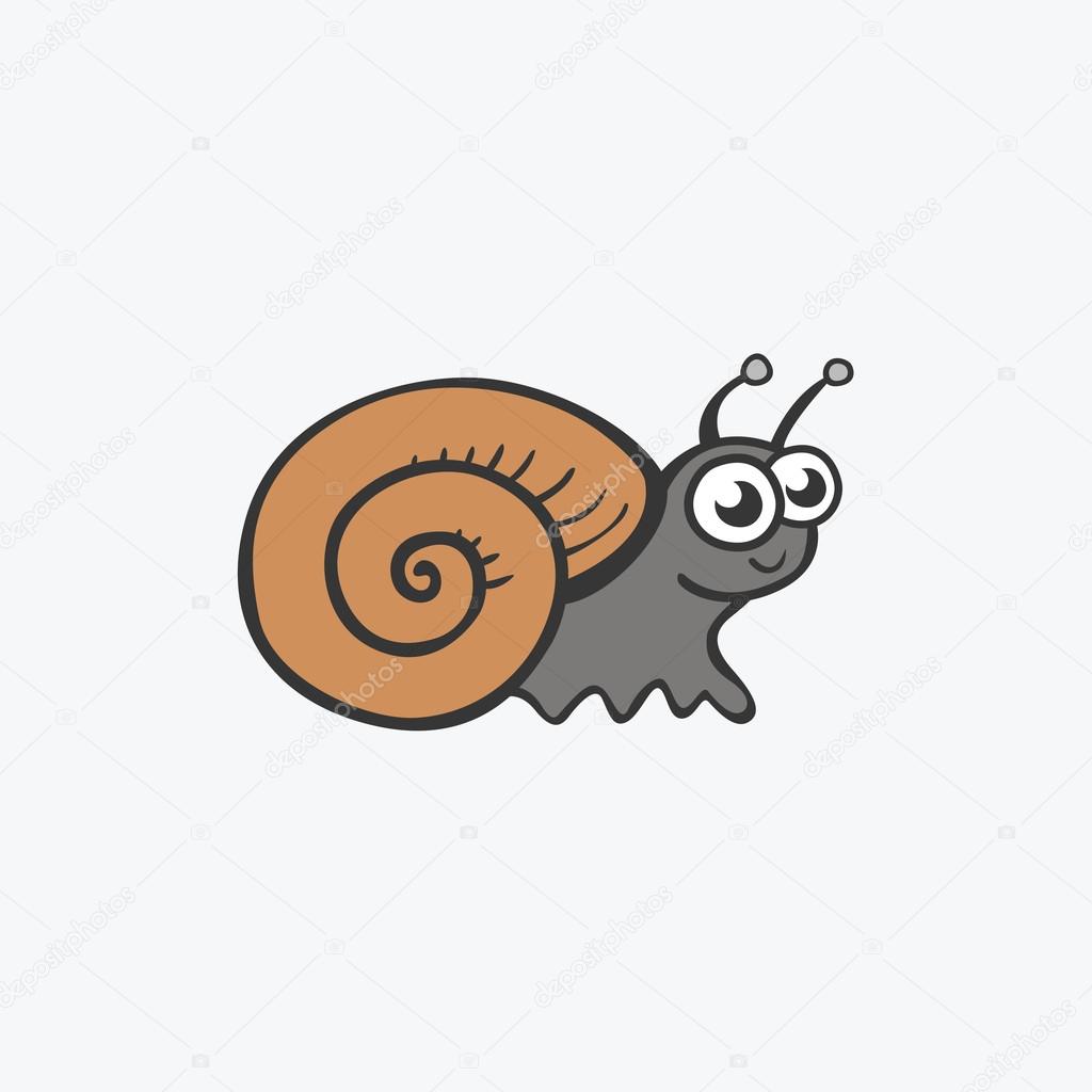 Funny vector icon snail shell. Flat Illustration for your design