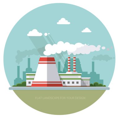 Enerji istasyonu. Santral arka plan üzerine