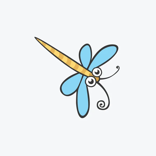 Graciosa libélula. Iconos de vectores planos para su diseño — Vector de stock