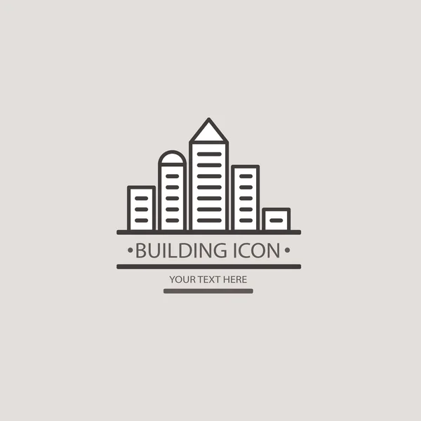 Edificios icono vectorial para su diseño. Construcción de una ciudad bl — Archivo Imágenes Vectoriales
