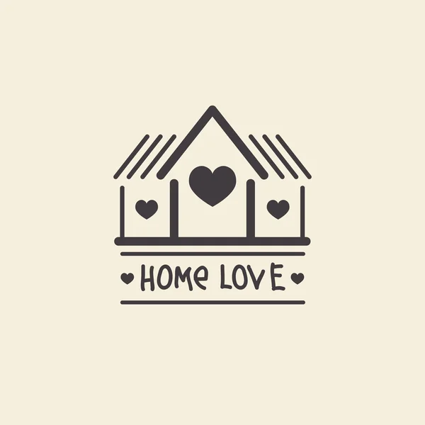 Logotipo de amor casa. Propriedade do vetor do modelo. Ícone para o seu design — Vetor de Stock