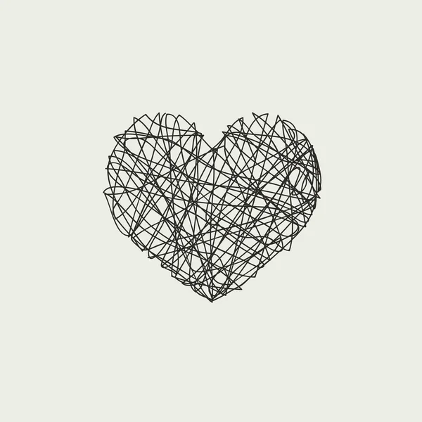 Tema romántico. Corazón, Amor, vector plano para su diseño — Vector de stock