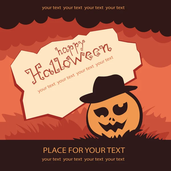 Happy Halloween. Pumpkins on a dark background, flyer for your d — Stock Vector