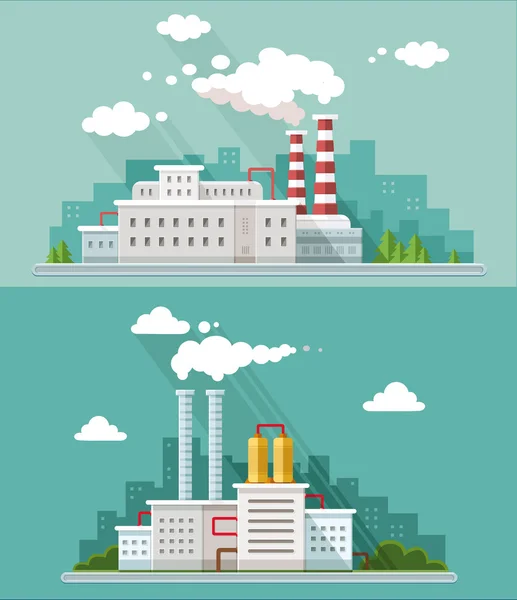 Endüstriyel yatay ayarla. Fabrika, nükleer enerji santrali üzerinde th