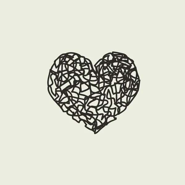 Tema romántico. Corazón, Amor, vector plano para su diseño — Archivo Imágenes Vectoriales