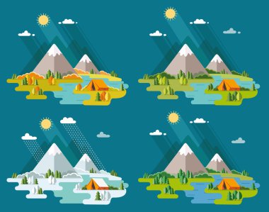 Mevsim set manzara. Yalnızlık nehrin yanında doğada. Hafta sonu 