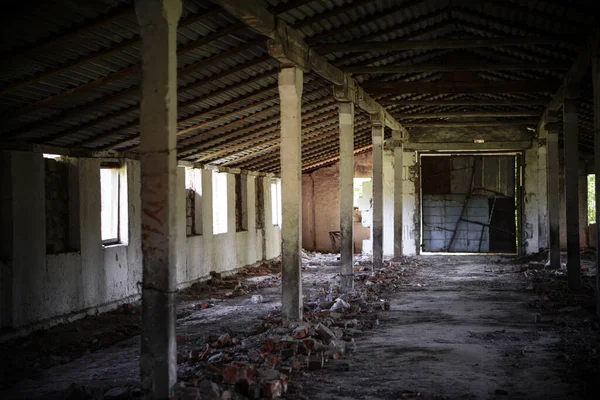Edifício Abandonado Dentro Velha Quinta Chernobyl Desastre Tecnológico — Fotografia de Stock