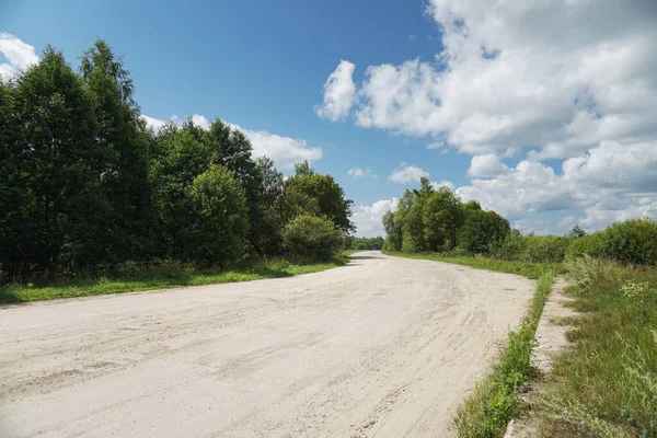 Große Unbefestigte Straße Außerhalb Der Zivilisation Straße Russland Sibirien Hintergrund — Stockfoto