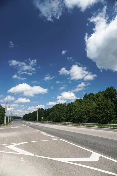 Asphalt Road Forests Fields Beautiful Journey Car Nature Stock Photo — Stock Photo, Image