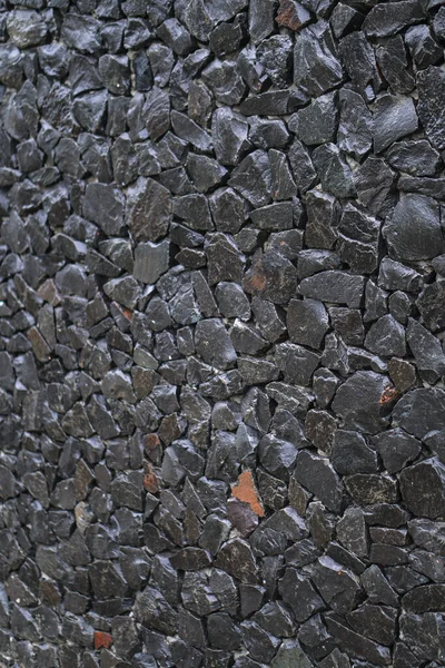 Rubble Wall Protection Thieves Stone Which Water Flows Texture Background — Stock Photo, Image