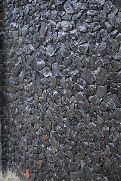 Rubble Wall Protection Thieves Stone Which Water Flows Texture Background — Stock Photo, Image